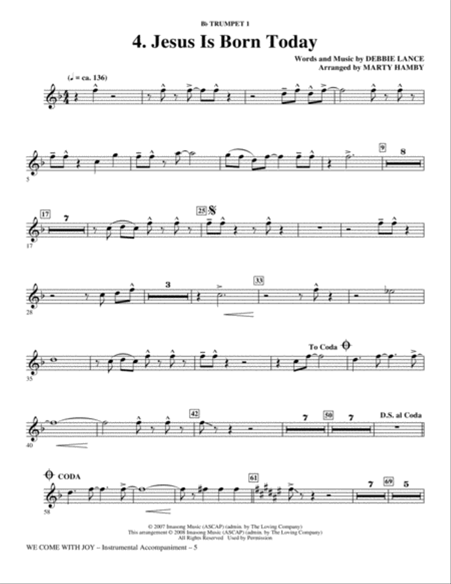 We Come With Joy Orchestration - Trumpet 1 Choir scores gallery preview page 5