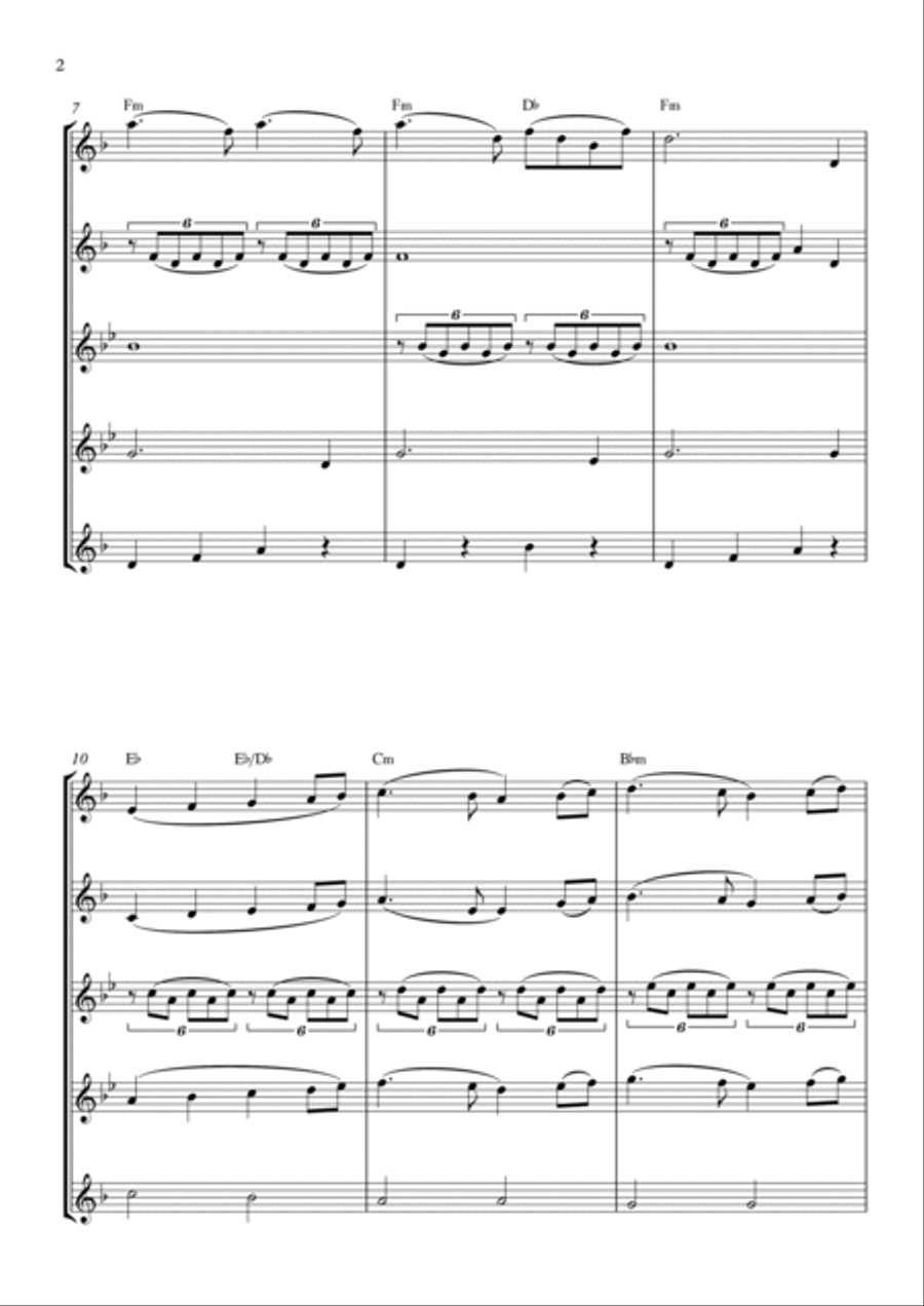 Swan Lake Saxophone Quintet scores gallery preview page 2