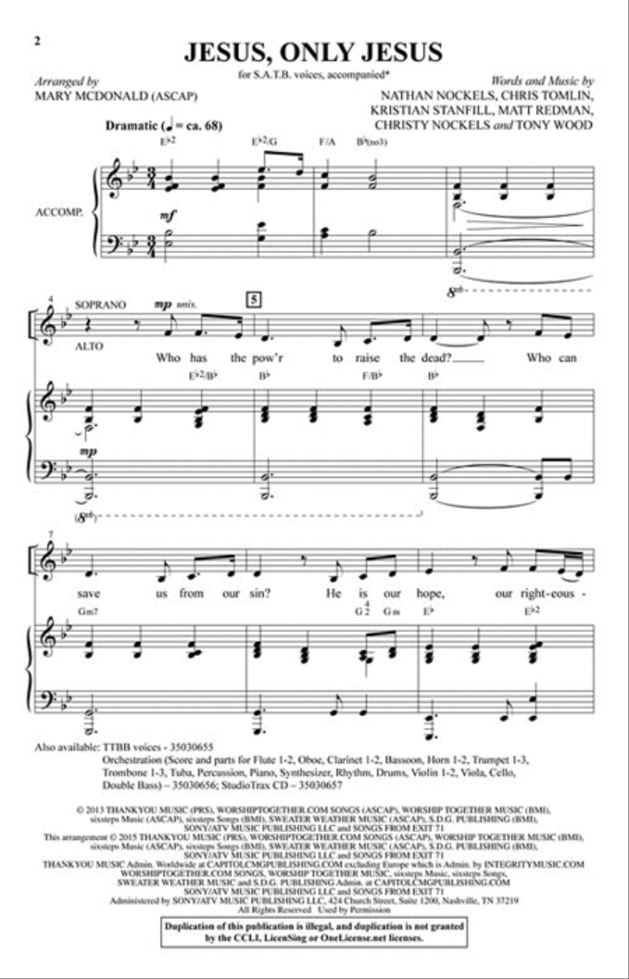 Jesus, Only Jesus Choir scores gallery preview page 2