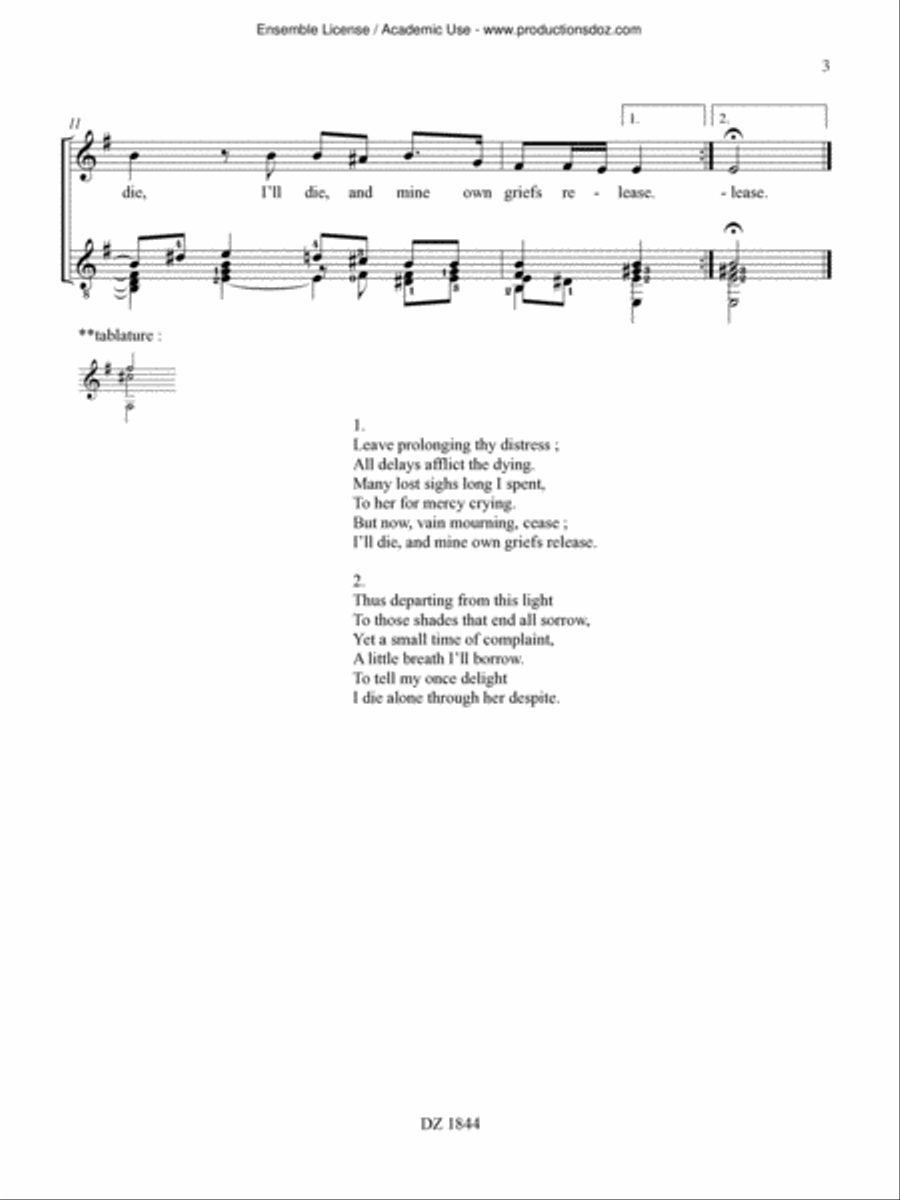 The Fourth Book of Ayres Classical Guitar scores gallery preview page 3
