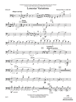 Lonestar Variations: Cello