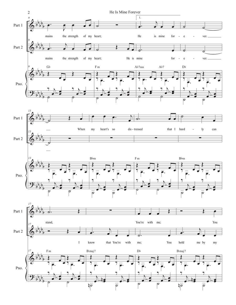 He Is Mine Forever (2-part choir) 2-Part scores gallery preview page 2