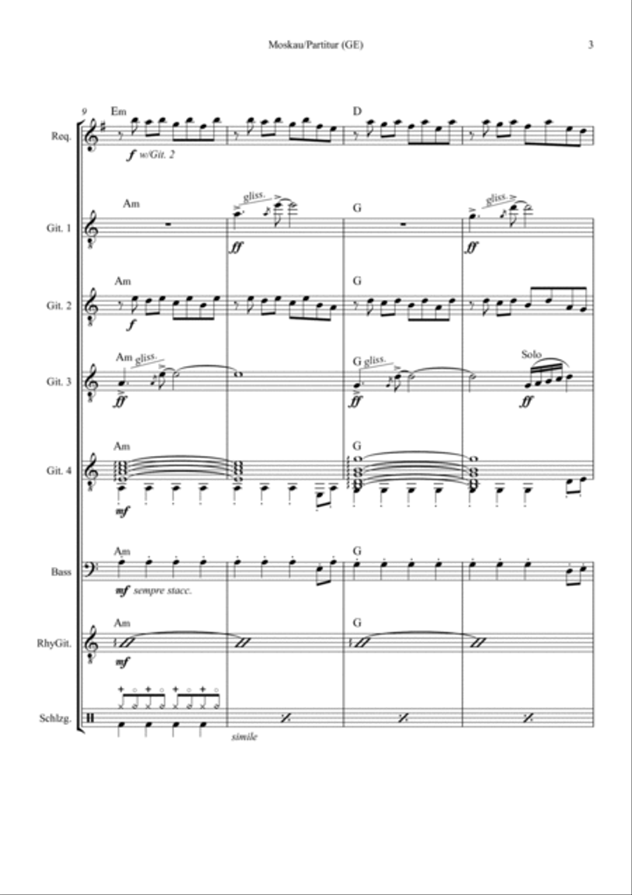 Doswidana Moskau Doswidana Moskau Electric Guitar scores gallery preview page 5