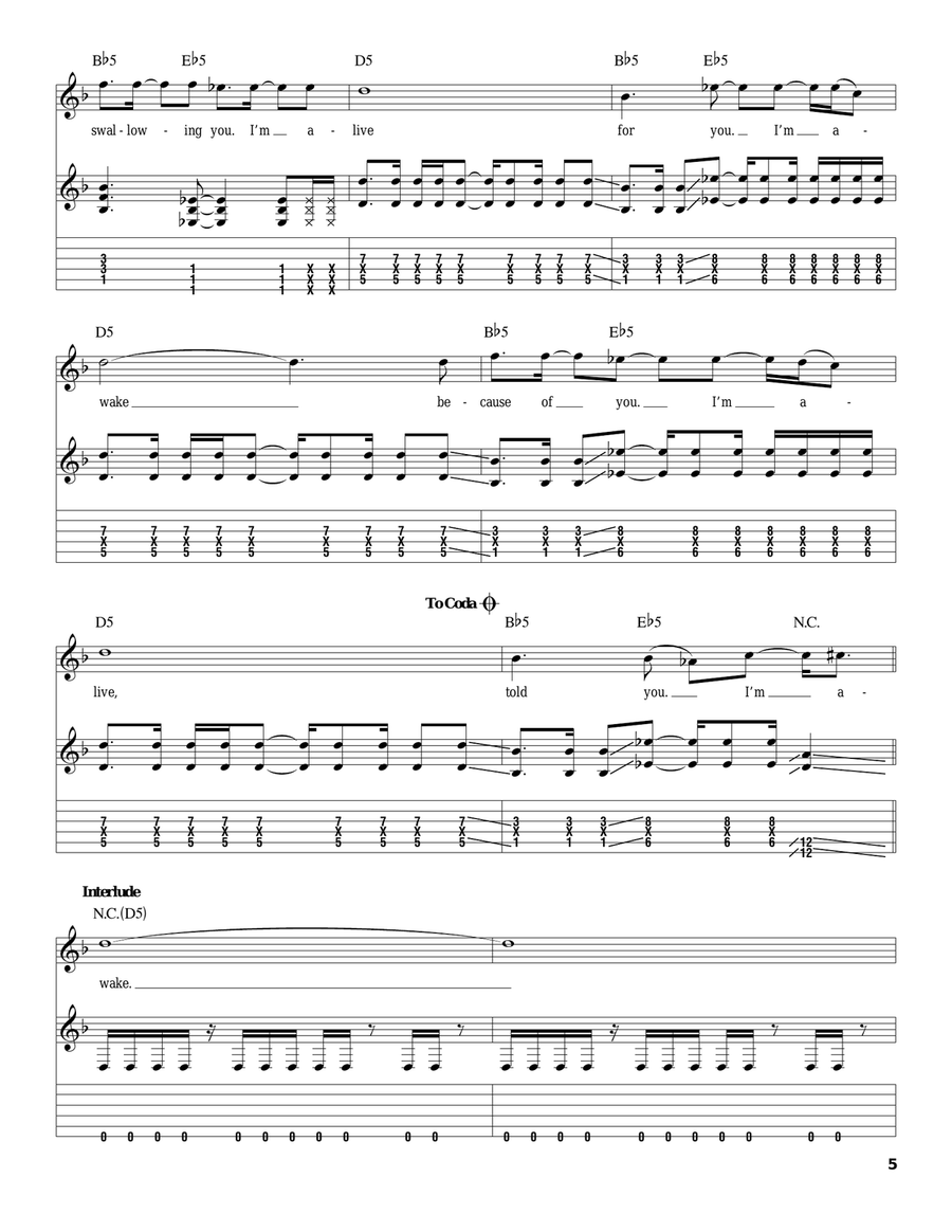 Awake Electric Guitar scores gallery preview page 5