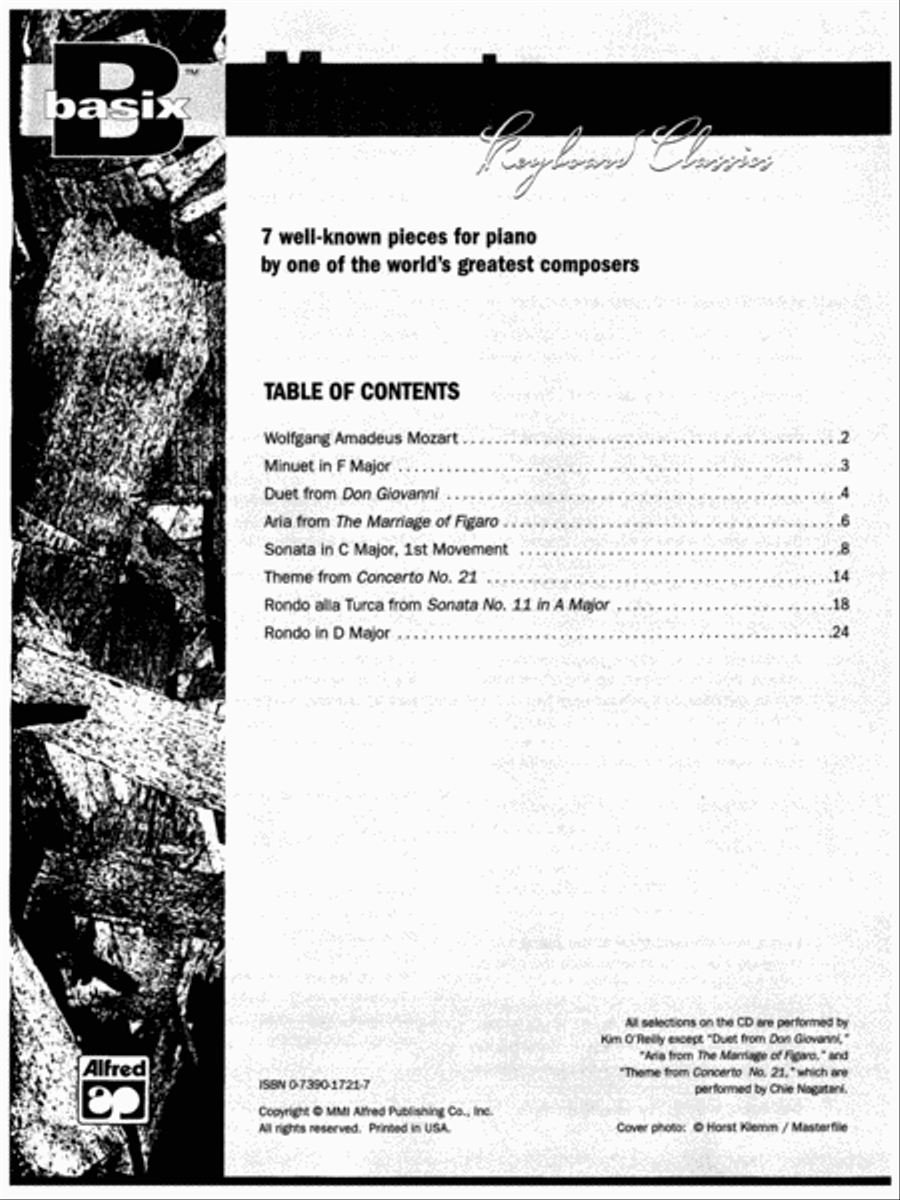 Basix Keyboard Classics Mozart Piano Method scores gallery preview page 4