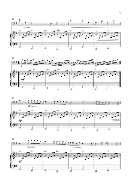 "Canon" by Pachelbel - EASY version for TROMBONE SOLO with PIANO image number null