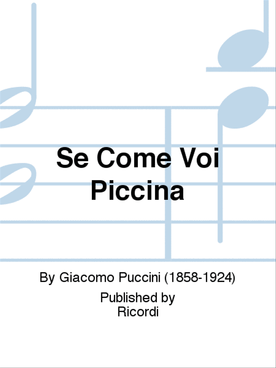 Se Come Voi Piccina Se Come Voi Piccina Voice Solo scores gallery preview page 1