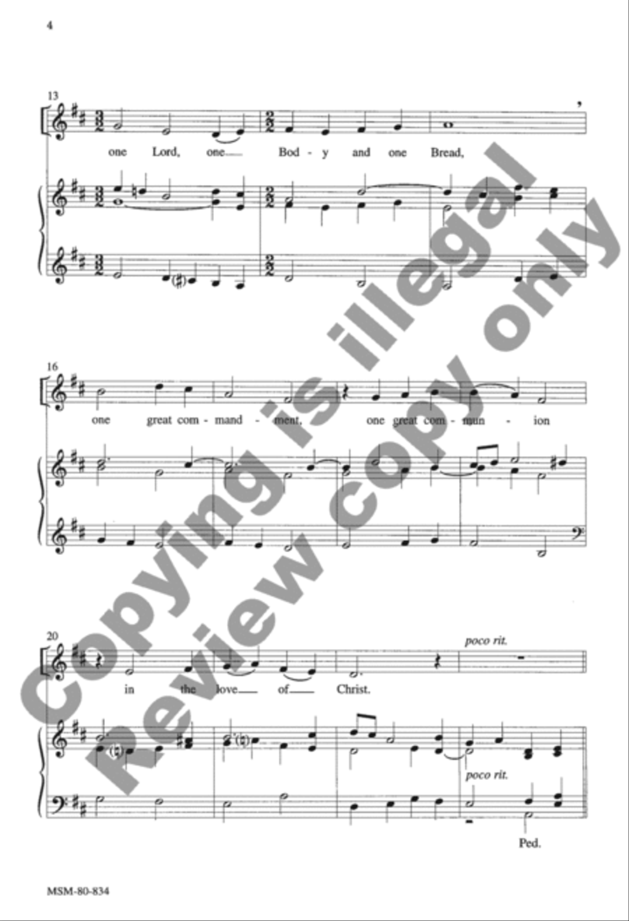 Though We Are Many, In Christ We Are One 4-Part scores gallery preview page 4