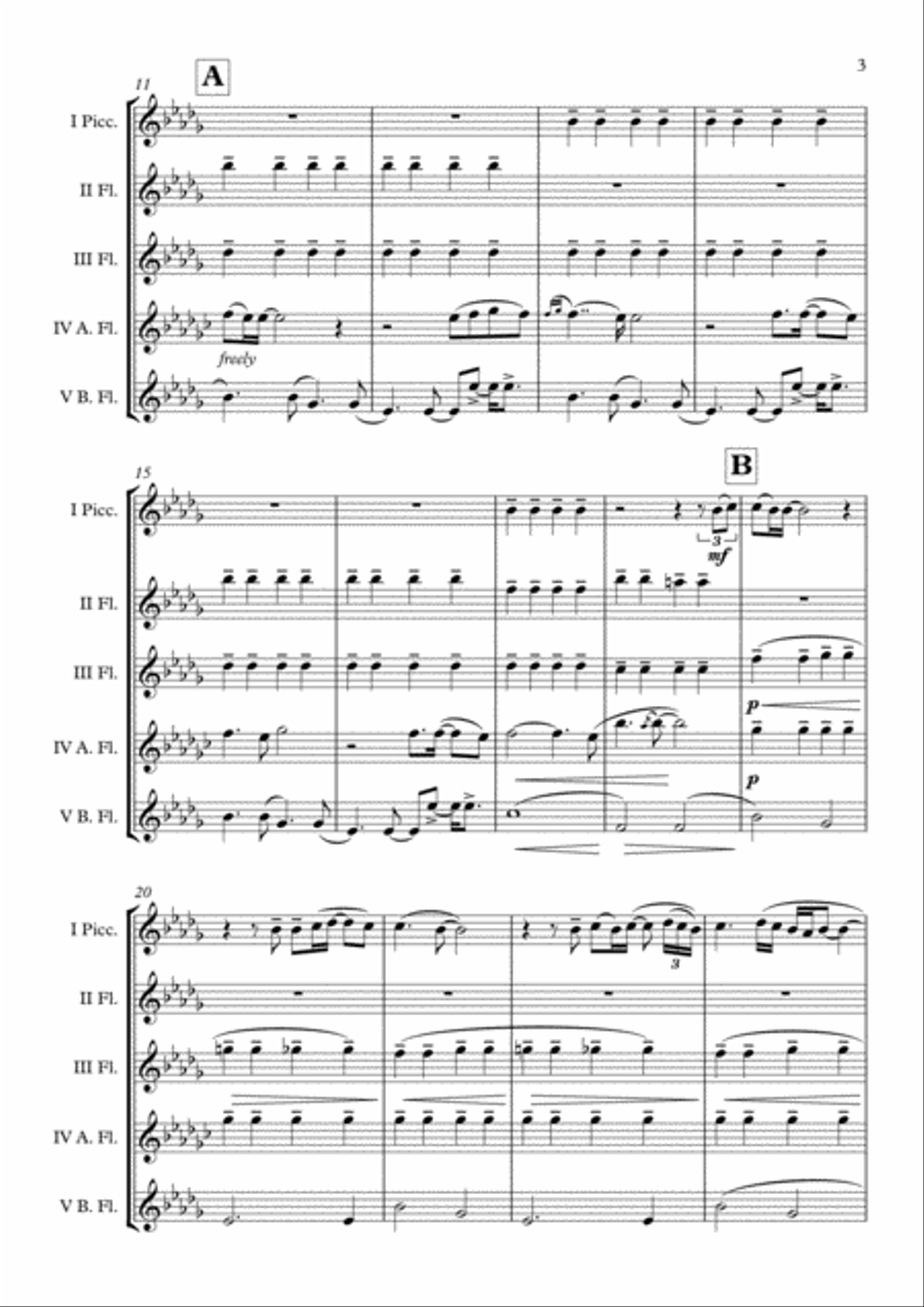 Skyfall Flute Choir scores gallery preview page 4