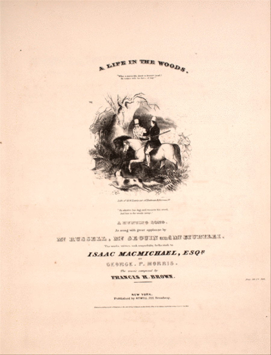 A Life in the Woods. A Hunting Song Voice scores gallery preview page 1