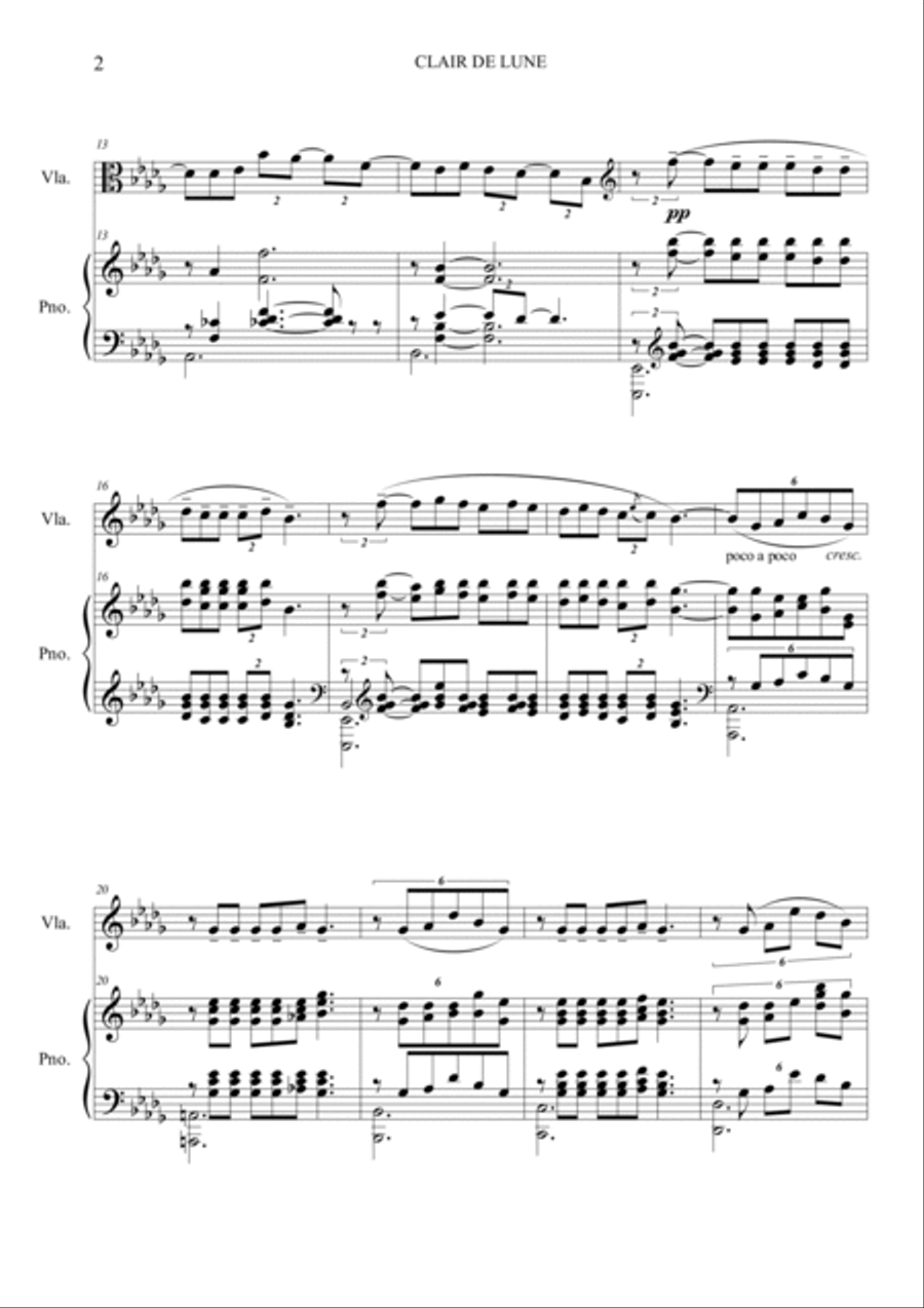 Clair de Lune Clair de Lune Viola scores gallery preview page 2