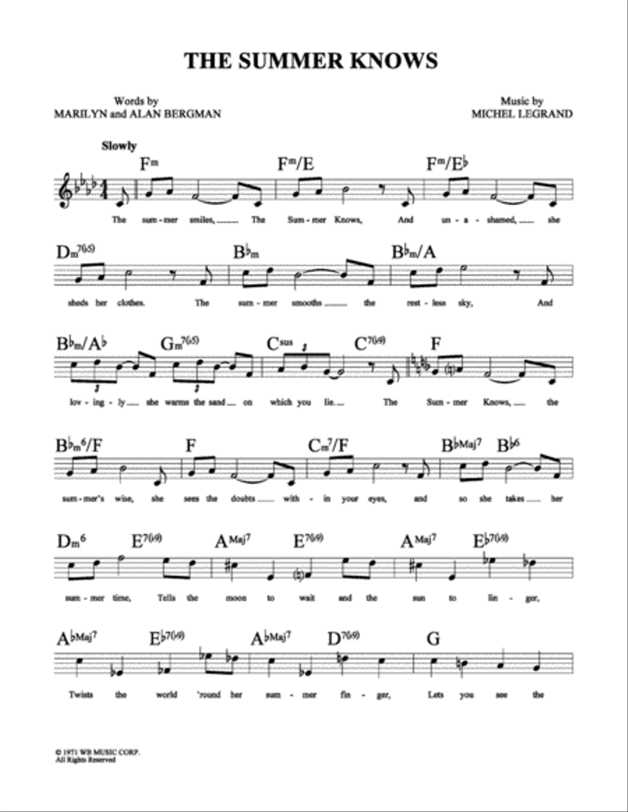 The Summer Knows School and Community scores gallery preview page 1