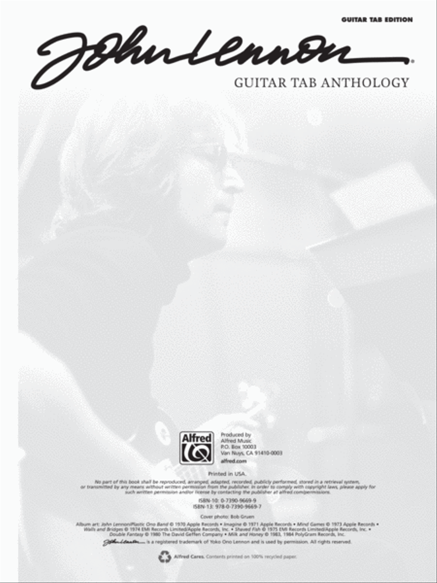 John Lennon -- Guitar TAB Anthology Guitar Tablature scores gallery preview page 2