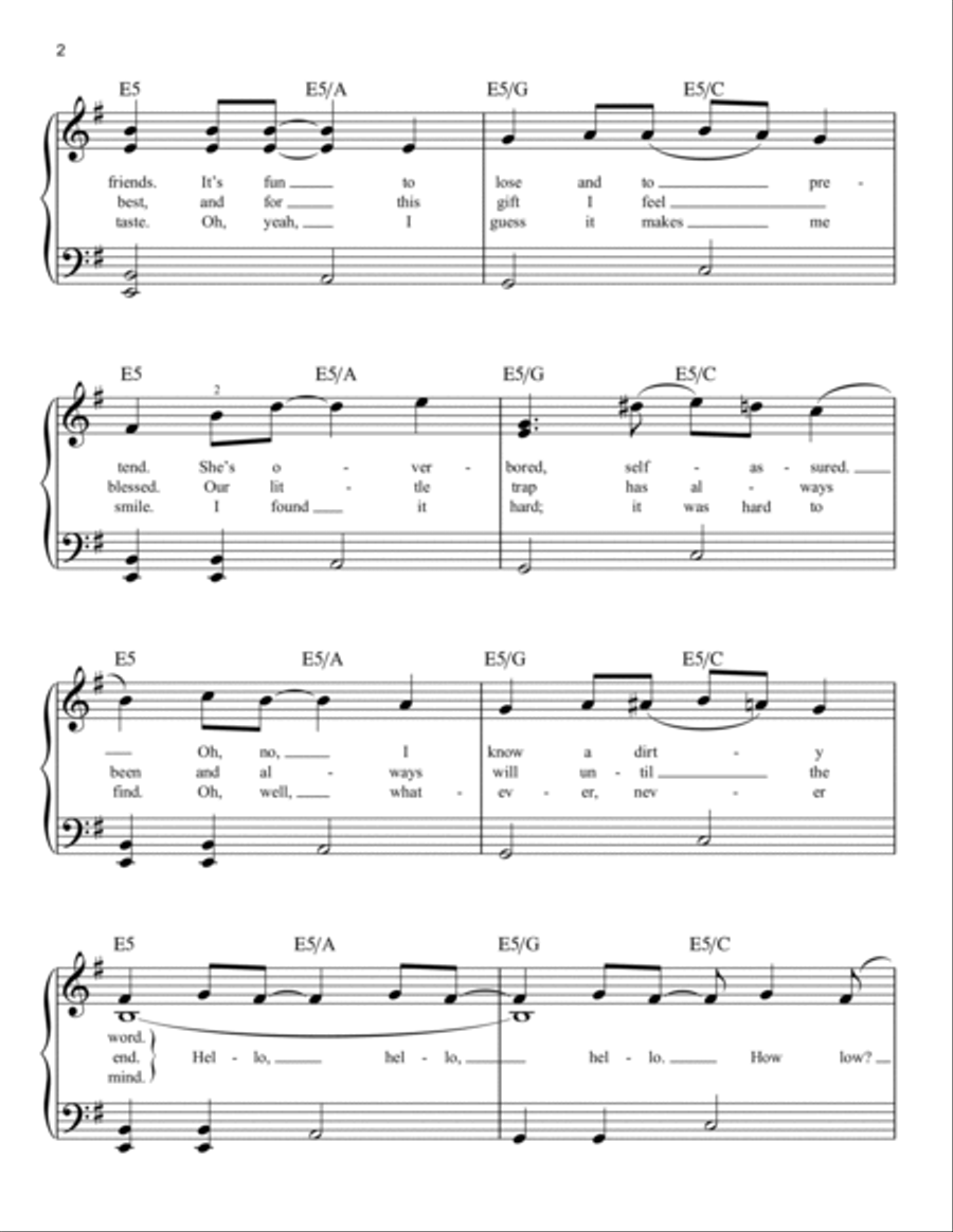 Smells Like Teen Spirit Easy Piano scores gallery preview page 2