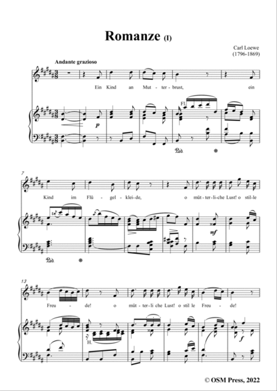 Loewe-Romanze(I),in B Major,for Voice and Piano Voice Solo scores gallery preview page 3