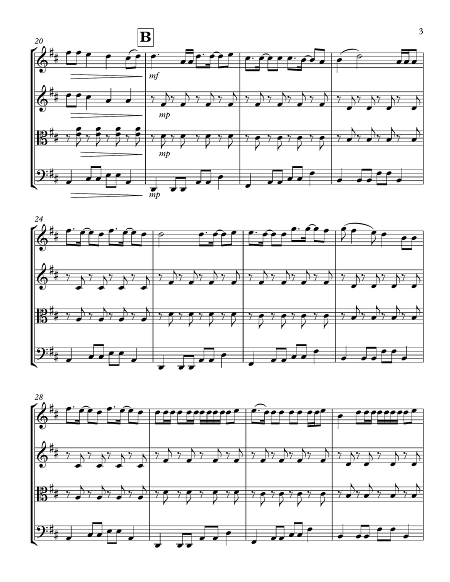 Sunshine Girl String Quartet scores gallery preview page 3