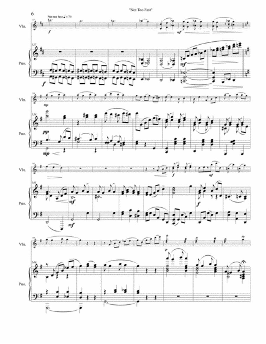 Not Too Fast - A Ragtime Medley Violin Solo scores gallery preview page 6