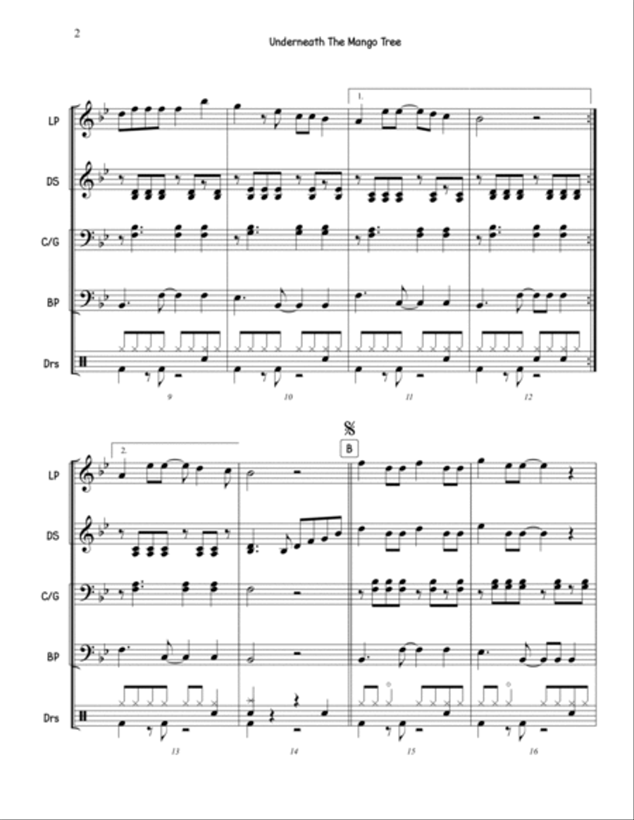 Underneath The Mango Tree Steel Pan scores gallery preview page 4