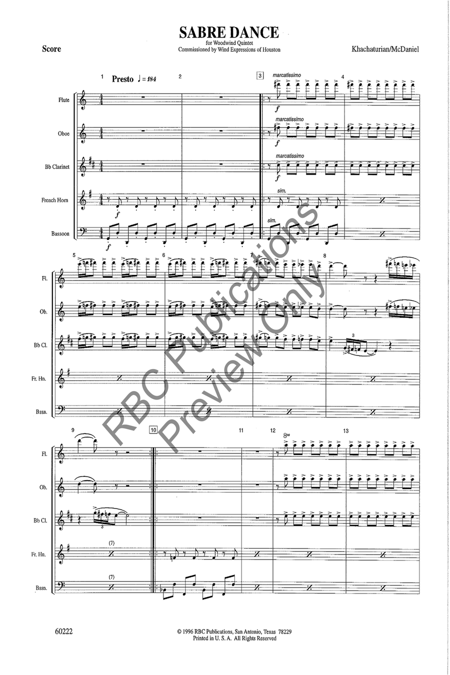 Sabre Dance Woodwind Quintet Woodwind Quintet scores gallery preview page 2