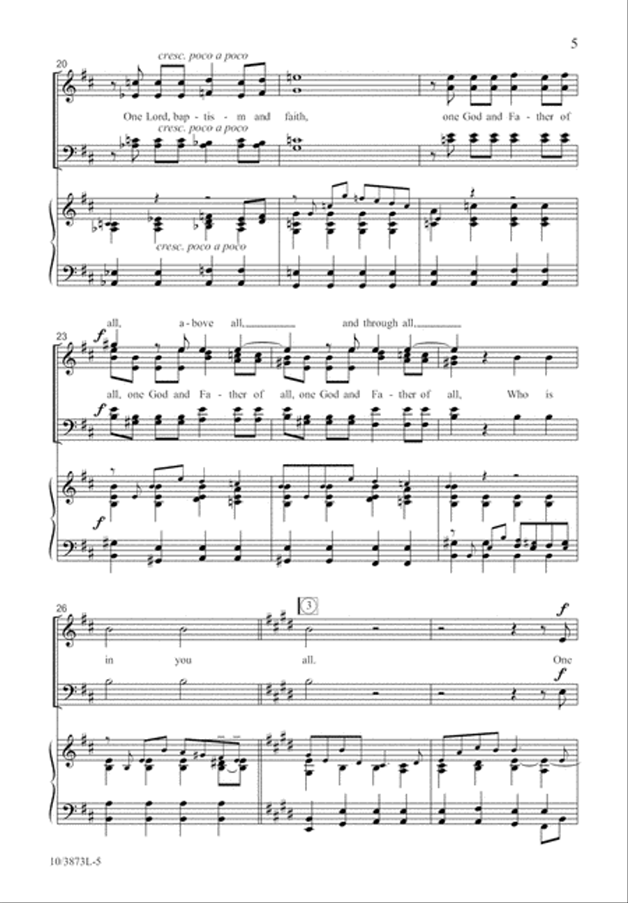 One Faith, One Hope, One Lord 4-Part scores gallery preview page 5