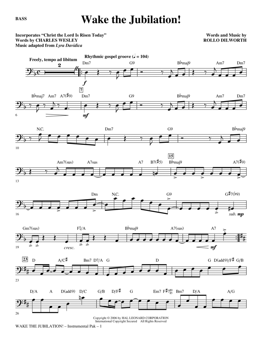 Wake The Jubilation! - Bass Choir scores gallery preview page 1