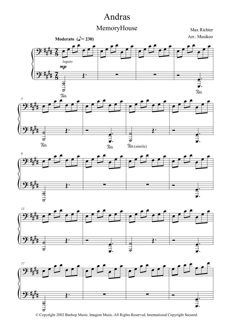 Andras Piano Solo scores gallery preview page 1
