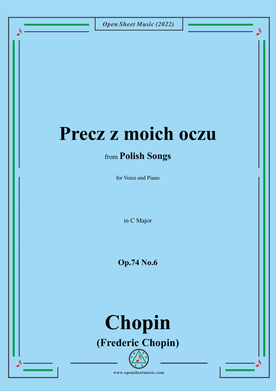 Chopin-Precz z moich oczu(Mir aus den Blicken),in a minor,Op.74 No.6 Voice scores gallery preview page 1