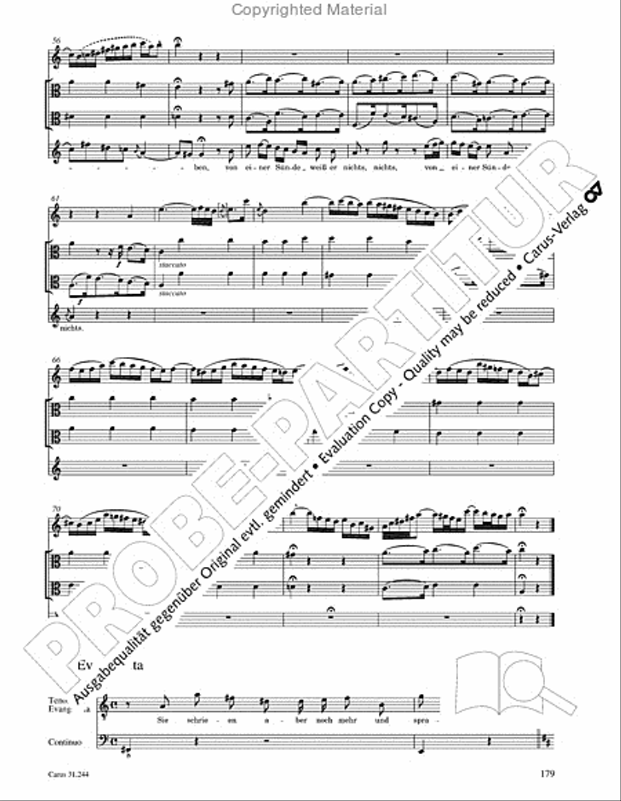 St. Matthew Passion (Matthaus-Passion) 4-Part scores gallery preview page 181