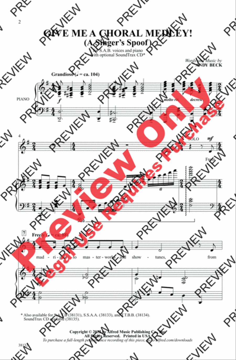 Give Me a Choral Medley! 3-Part scores gallery preview page 2