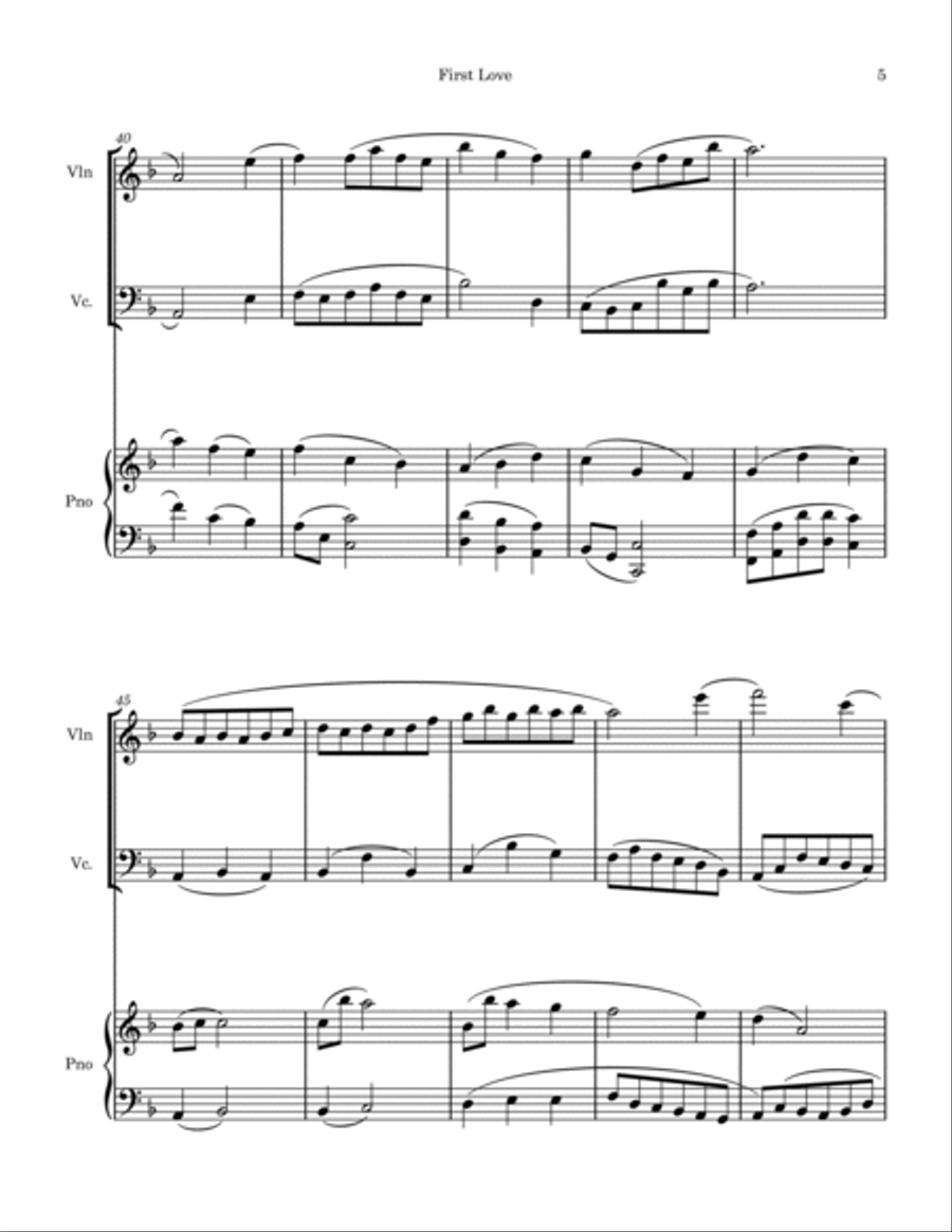 First Love - 1st Movement Piano Trio scores gallery preview page 5