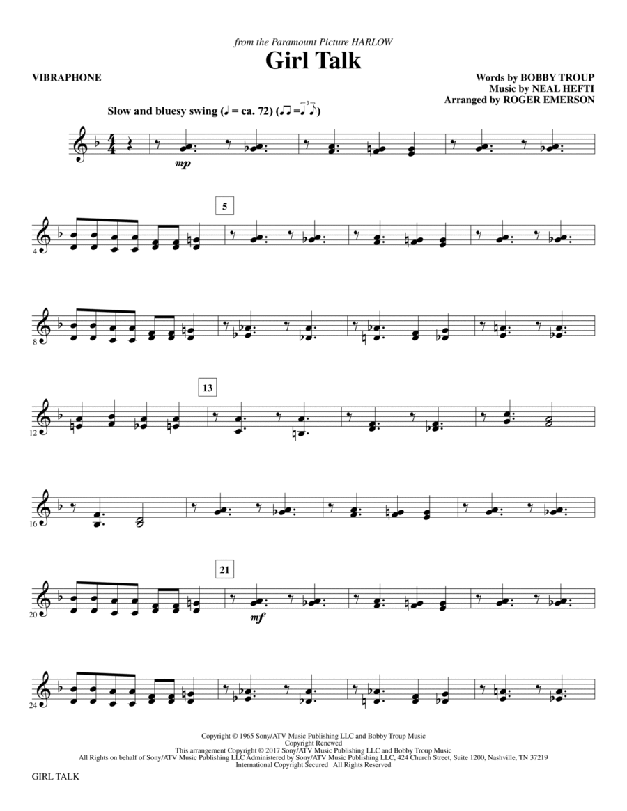 Girl Talk - Vibraphone Girl Talk - Vibraphone Choir scores gallery preview page 1