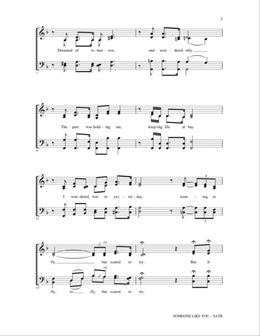 Someone Like You (from Jekyll & Hyde) (arr. Kirby Shaw) 4-Part scores gallery preview page 2