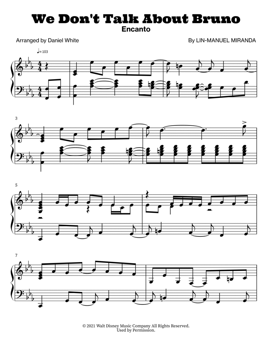 We Don't Talk About Bruno Piano Solo scores gallery preview page 1