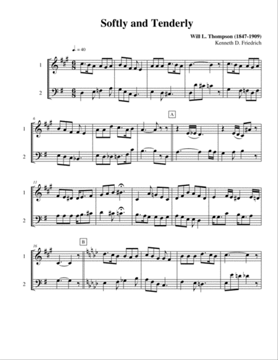Ten Selected Hymns for the Performing Duet, Vol. 9 - clarinet and bassoon Woodwind Duet scores gallery preview page 3