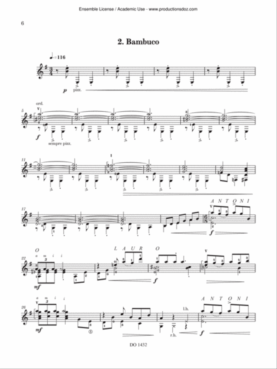 Lauro's Portrait Classical Guitar scores gallery preview page 6