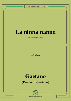 Donizetti-La ninna nanna,in C Major,for Voice and Piano