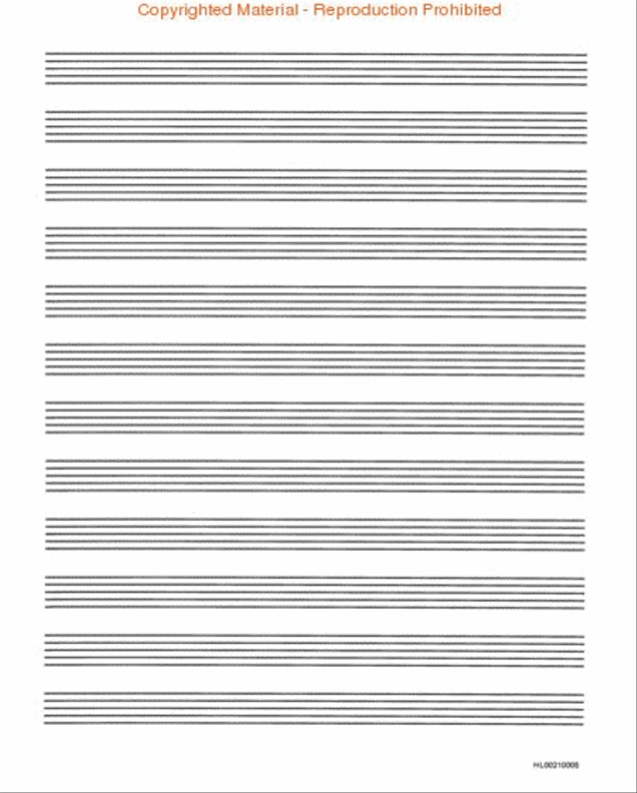 Standard Wirebound Manuscript Paper (Green Cover) Staff Paper scores gallery preview page 2