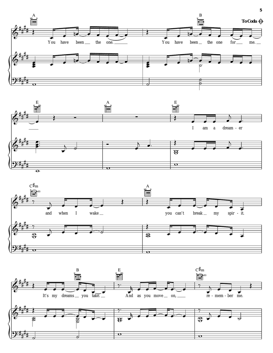 Goodbye My Lover Piano, Vocal, Guitar scores gallery preview page 5