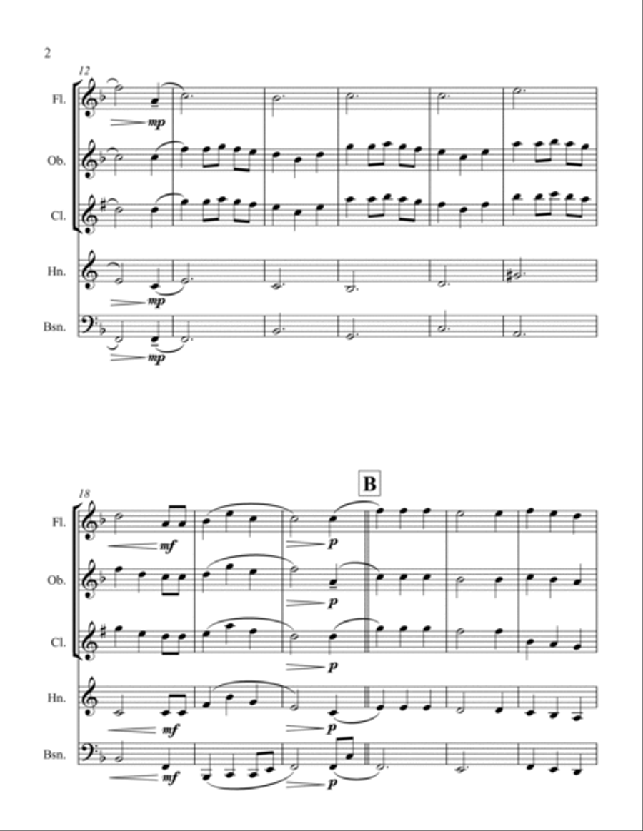 We Wish You a Merry Christmas - Woodwind Quintet Woodwind Quintet scores gallery preview page 2