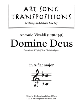 Book cover for VIVALDI: Domine Deus, RV 589 (transposed to A-flat major)
