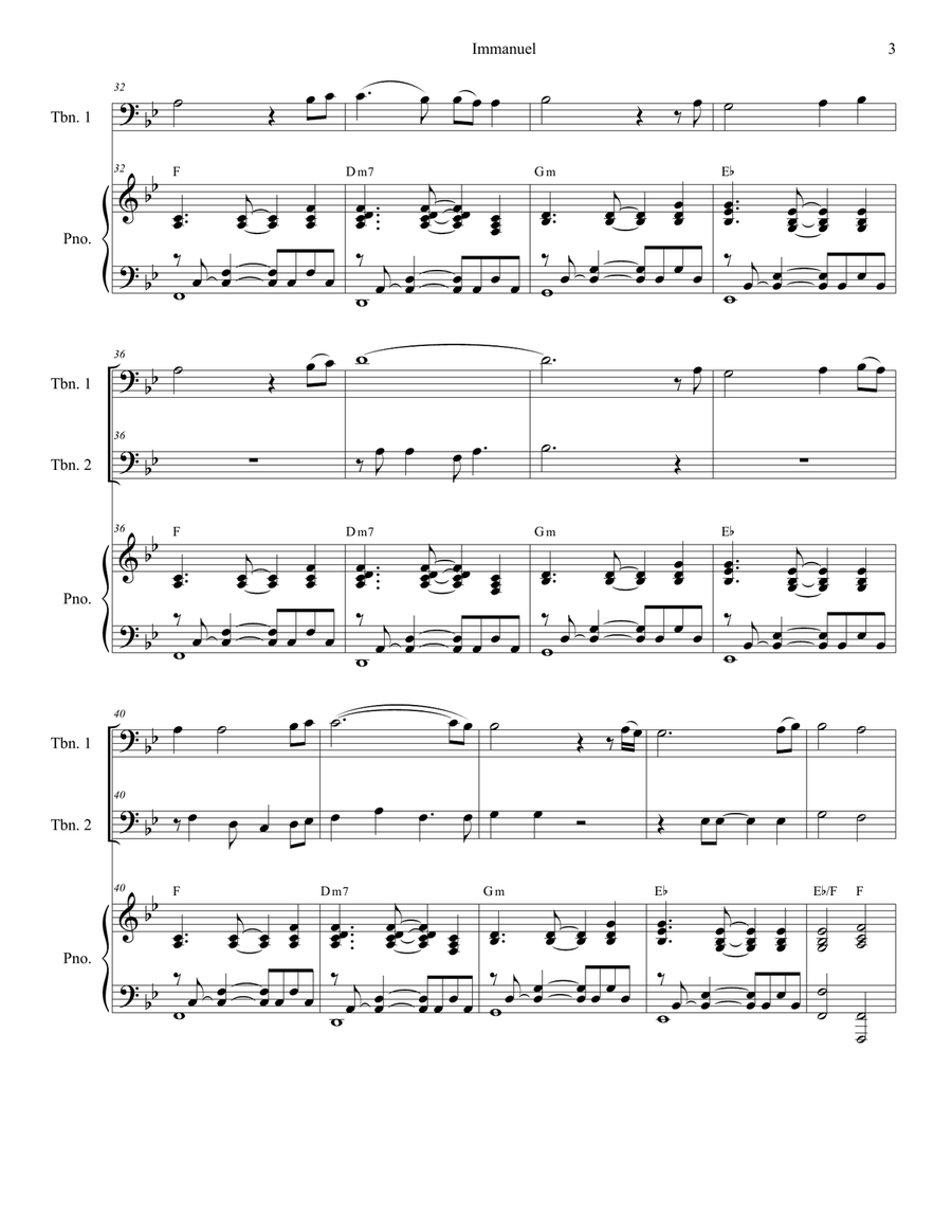 Immanuel Immanuel Trombone Duet scores gallery preview page 3