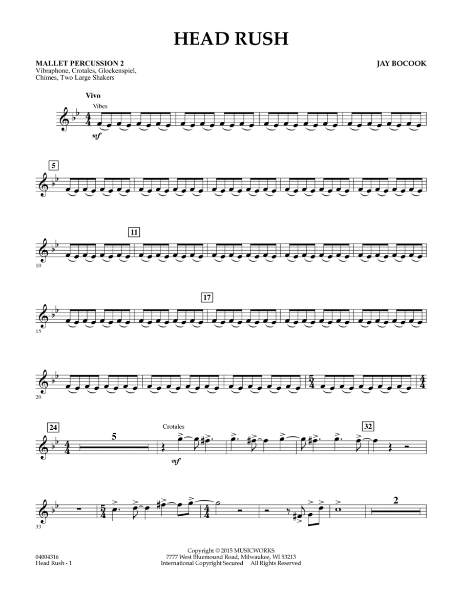 Head Rush - Mallet Percussion 2 Percussion scores gallery preview page 1