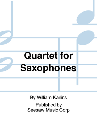 Book cover for Quartet for Saxophones