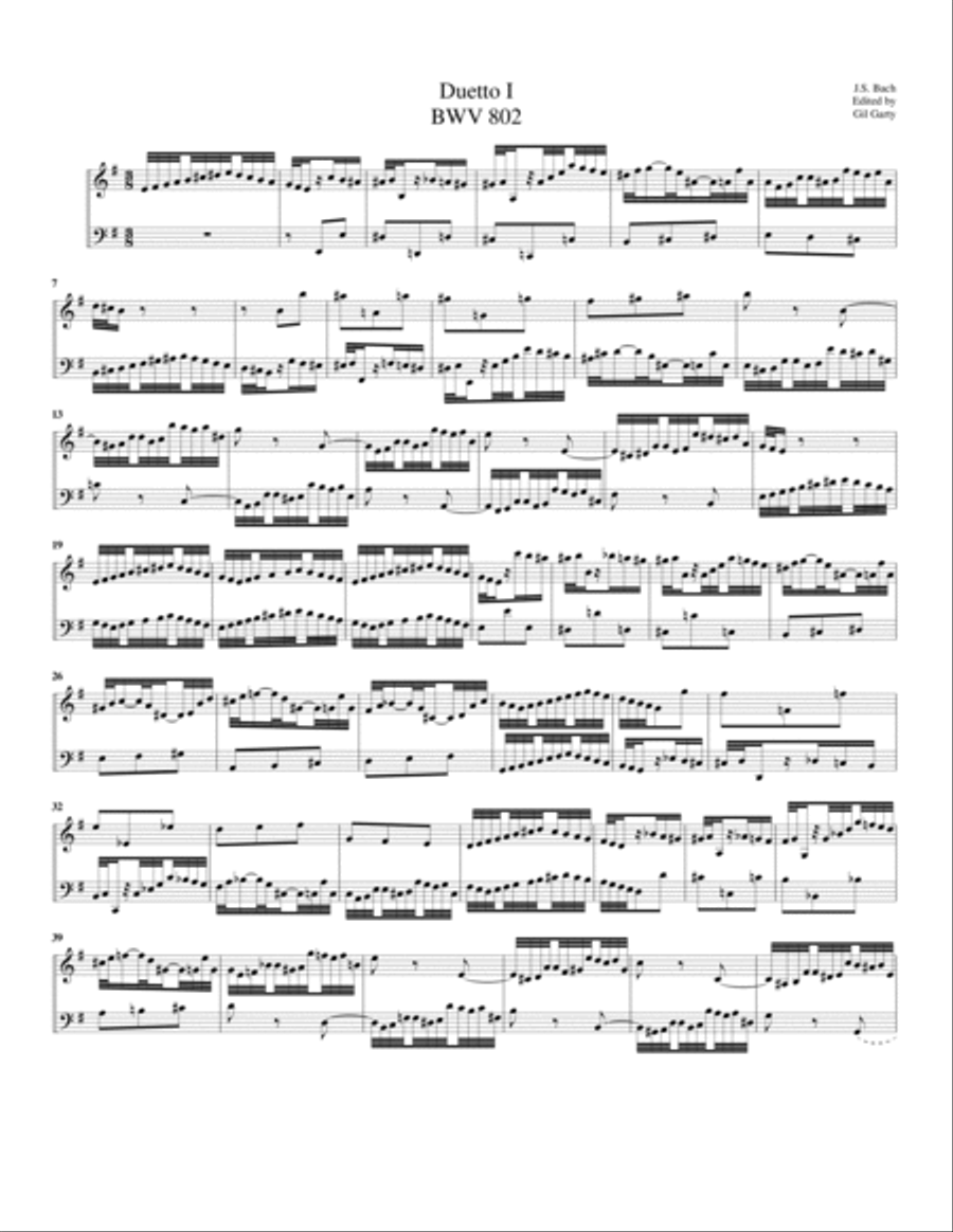 4 duets BWV 802-805 for harpsichord or organ [small print] Harpsichord scores gallery preview page 2