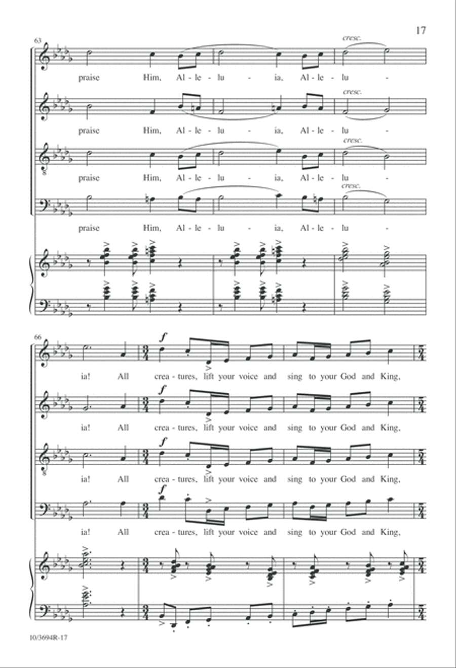 All Creatures, Lift Your Voice and Sing! 4-Part scores gallery preview page 17