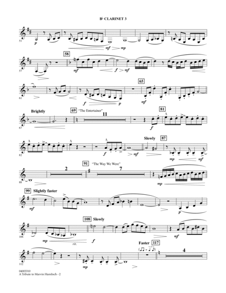 A Tribute To Marvin Hamlisch - Bb Clarinet 3