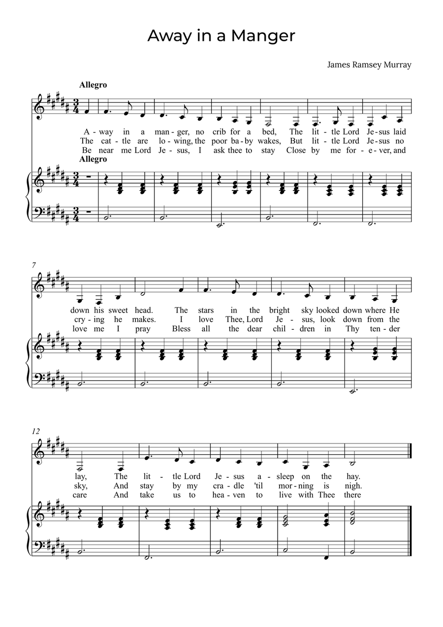Away in a Manger - Tenor in B image number null