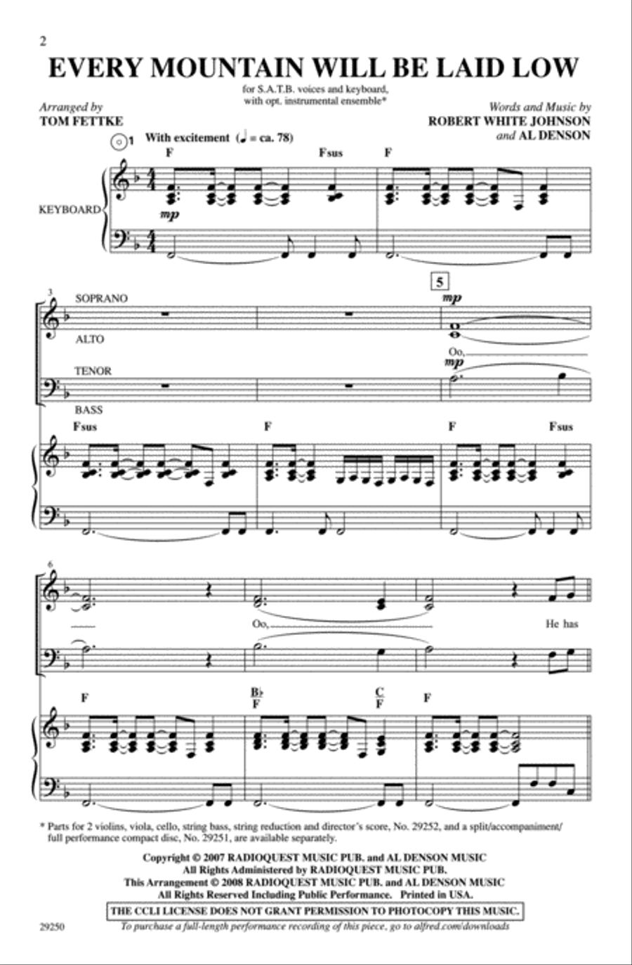 Every Mountain Will Be Laid Low 4-Part scores gallery preview page 2
