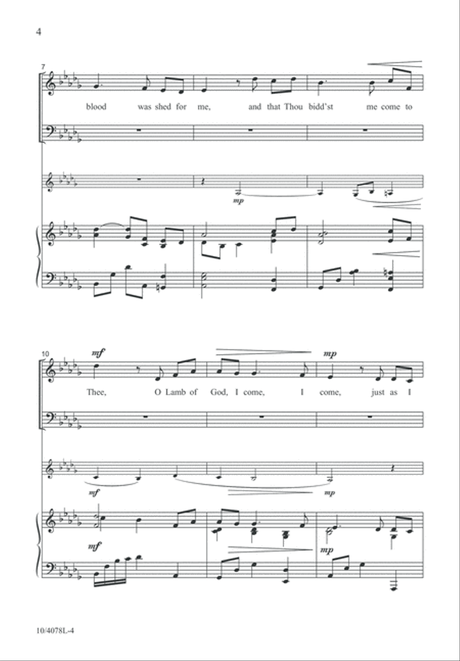 Just As I Am, I Come 4-Part scores gallery preview page 5