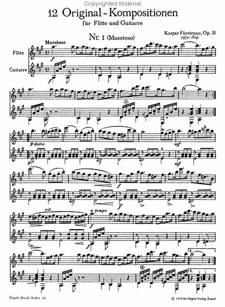 12 Original-Kompositionen fur Flote und Gitarre, Op. 35